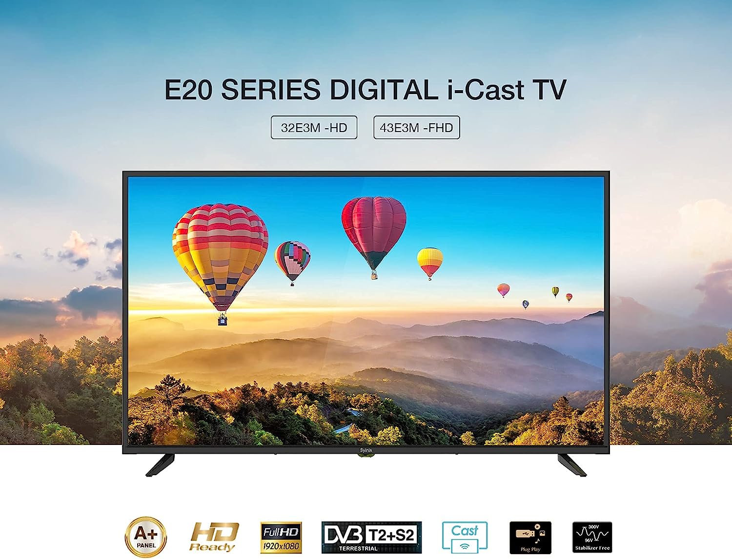 Syinix 32 Inch i-Cast LED TV, A+ Panel and Built-in Local & Satellite ...